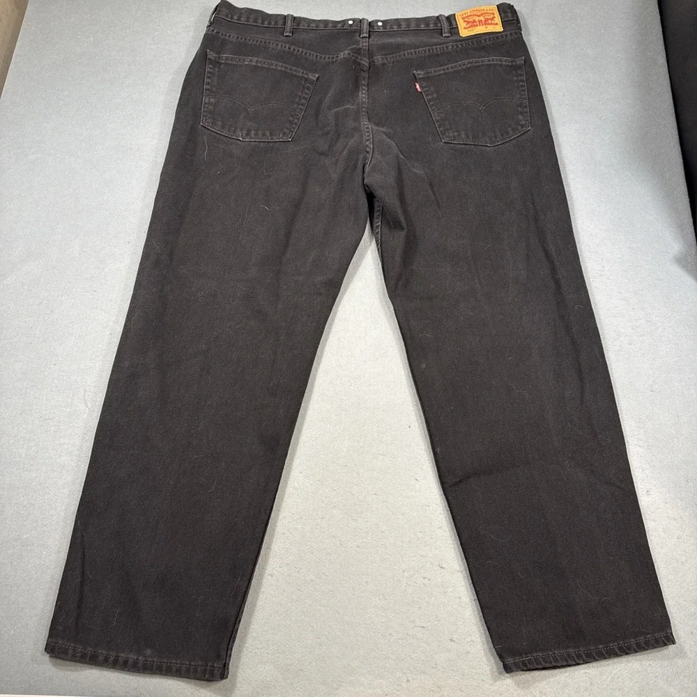 Levi Strauss 550 Relaxed Fit Black Denim Jeans Mens 46 X 32 SUSPENDER logger